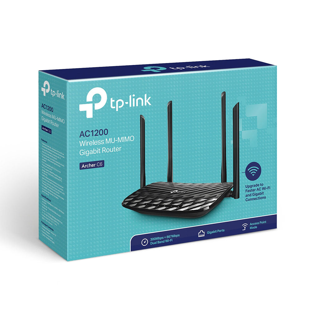 TP-LINK ARCHER C6 | AC1200 WIRELESS MU-MIMO DUAL BAND GIGABIT ROUTER