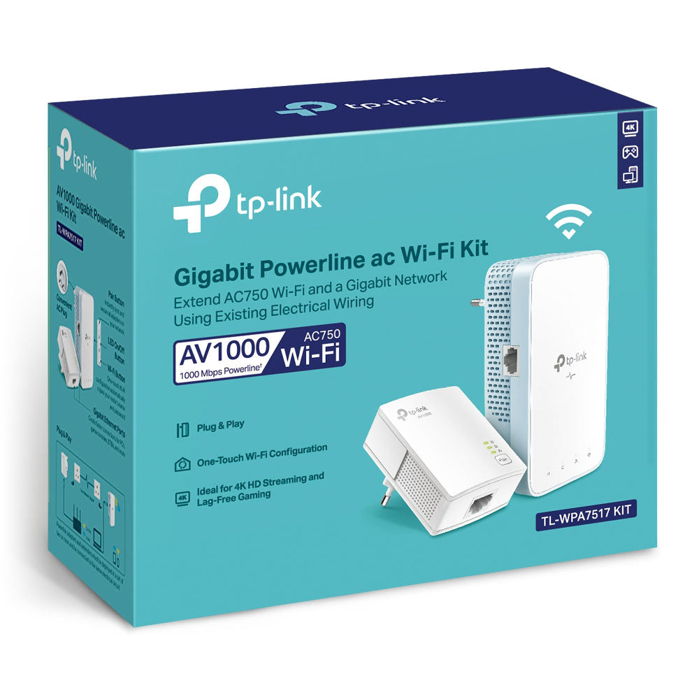 TP-LINK TL-WPA7517 KIT | AV1000 GIGABIT POWERLINE AC WI-FI KIT