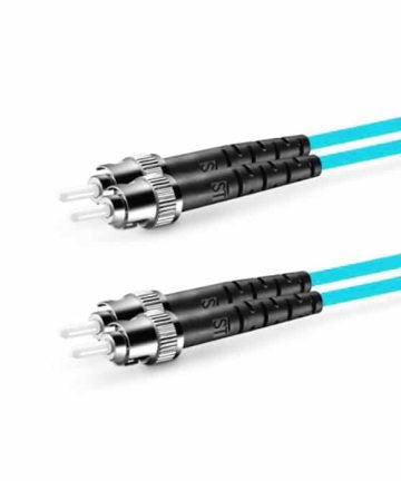 Fiber Patch Cable – ST to ST Multimode OM4 (Aqua)