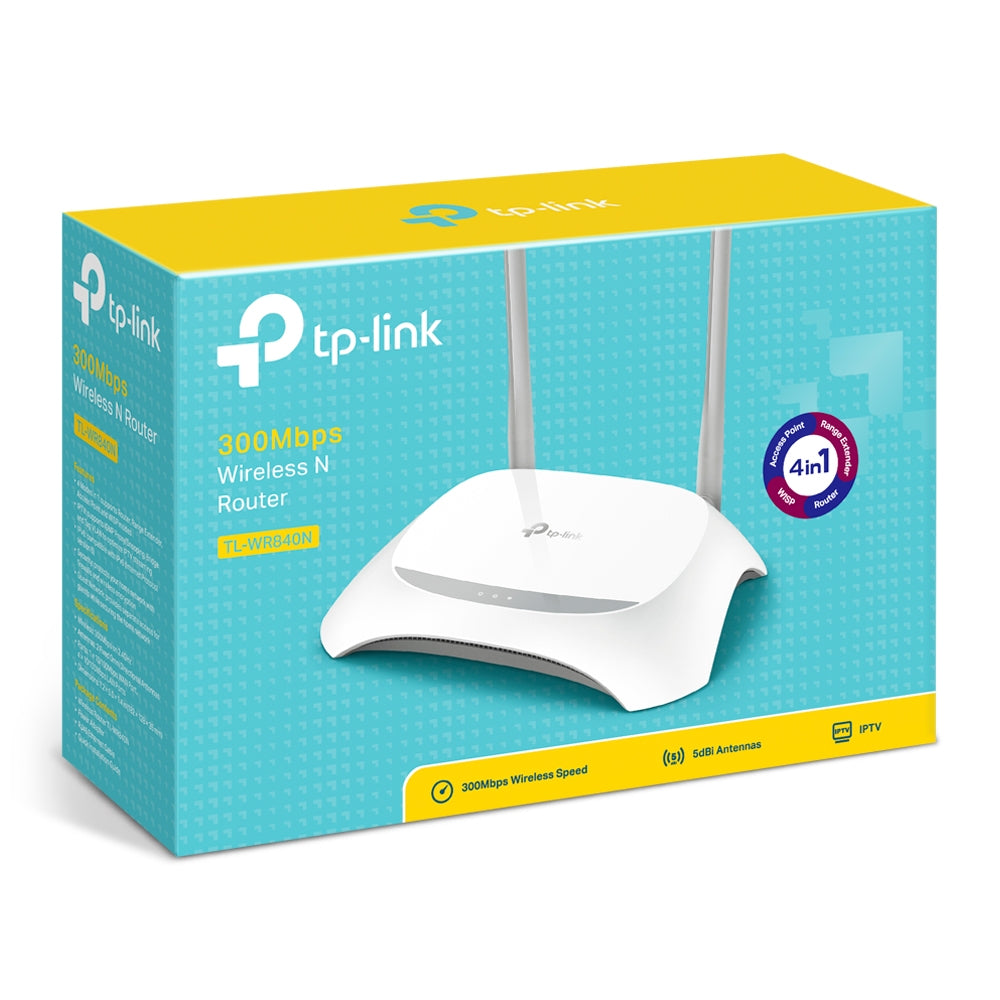 TP-LINK TL-WR840N 300MBPS WIRELESS N ROUTER WITH FIXED ANTENNA