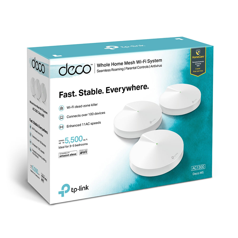 TP-LINK DECO M5 | AC1300 WHOLE HOME MESH WI-FI 5 ROUTER 3-PACK