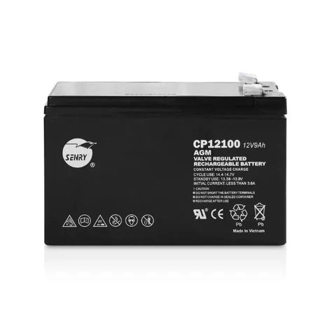 12V 9Ah Rechargeable Sealed Lead Acid Battery.