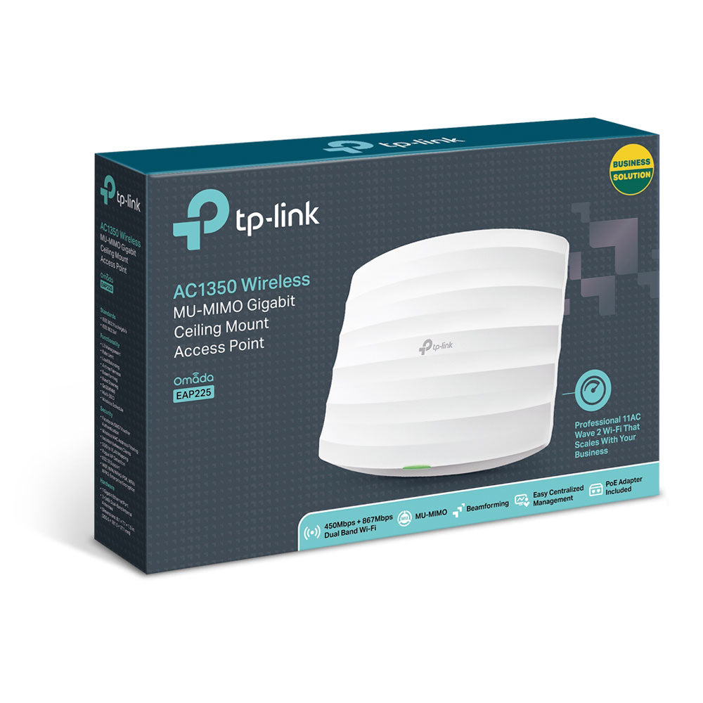 TP-LINK EAP225 | AC1350 DUAL BAND WIRELESS MU-MIMO GIGABIT CEILING MOUNT ACCESS POINT