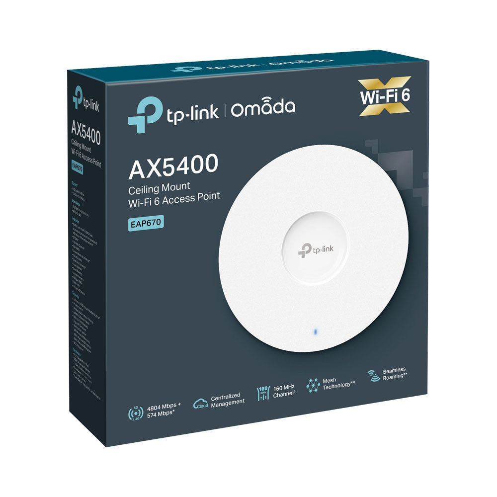 TP-LINK EAP670 | AX5400 WI-FI 6 DUAL BAND 2.5GBPS CEILING MOUNT ACCESS POINT