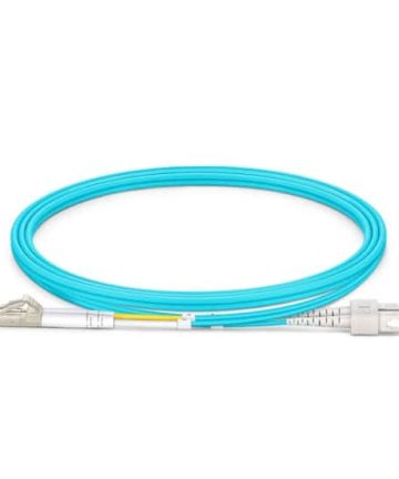 Fiber Patch Cable – LC to SC Multimode OM4 (Aqua)