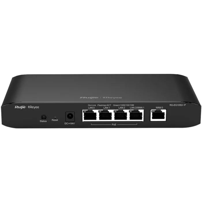 Reyee 5 Port Gigabit 2 WAN 4 PoE 54W Cloud Router.