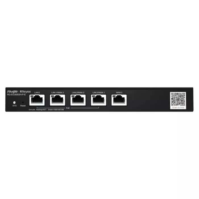 Reyee 5 Port Gigabit 4 WAN 4 PoE 60W Cloud Router.