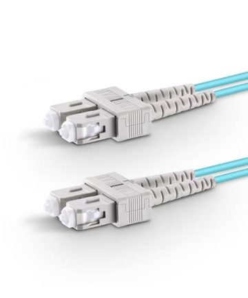 Fiber Patch Cable – SC to SC Multimode OM4 (Aqua)