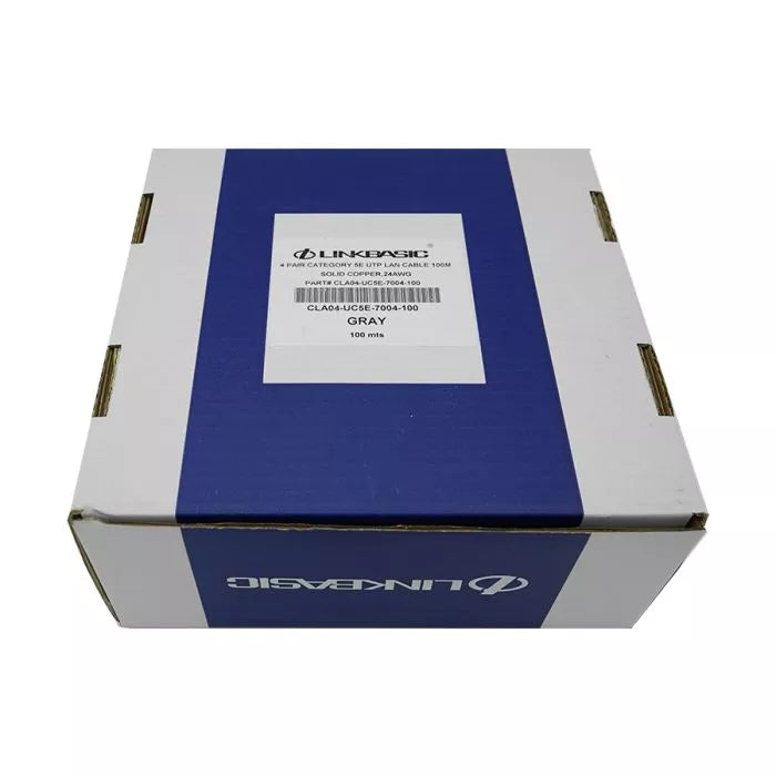 Linkbasic 100M Box Cat5e Solid Grey UTP Cable.