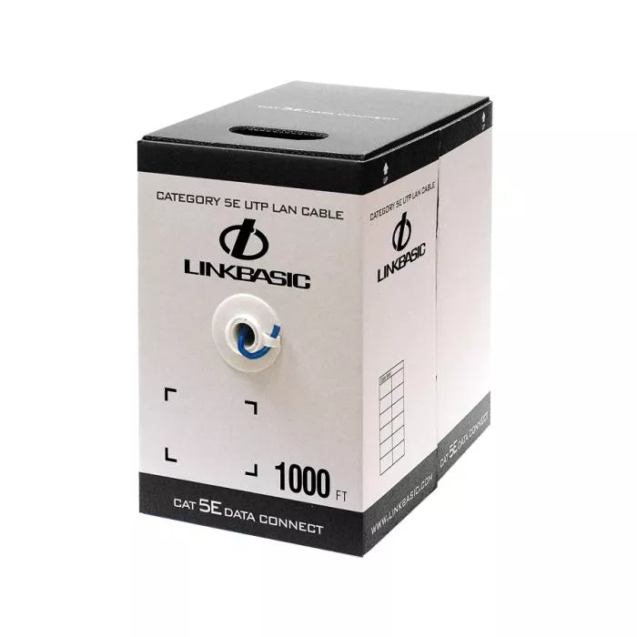 Linkbasic 305M Box Cat5e Solid Blue UTP Cable.