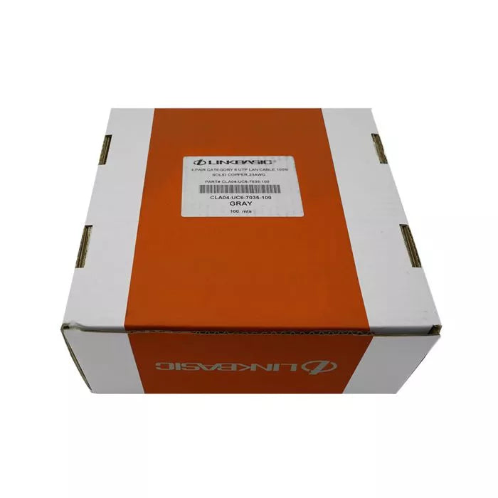 Linkbasic 100M Box Cat6 Solid Grey UTP Cable.