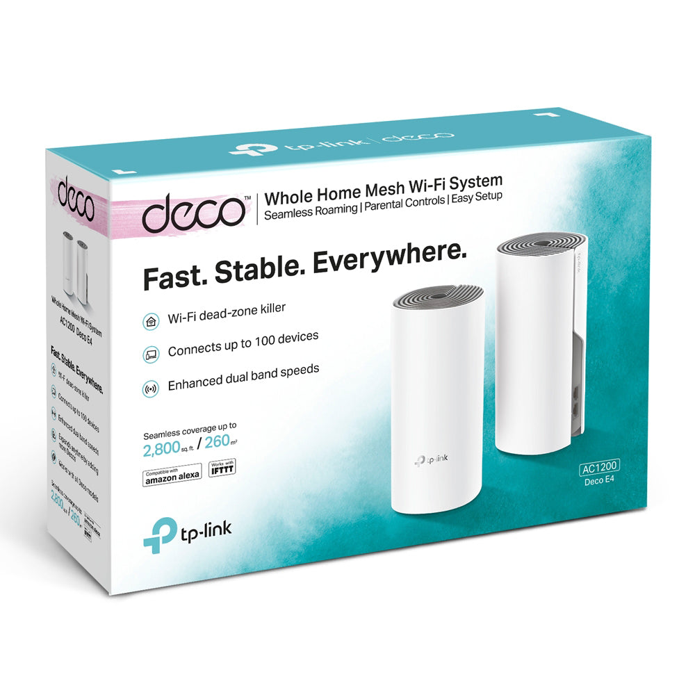 TP-LINK DECO E4 | AC1200 WHOLE HOME MESH WIFI 5 SYSTEM ROUTER 2-PACK