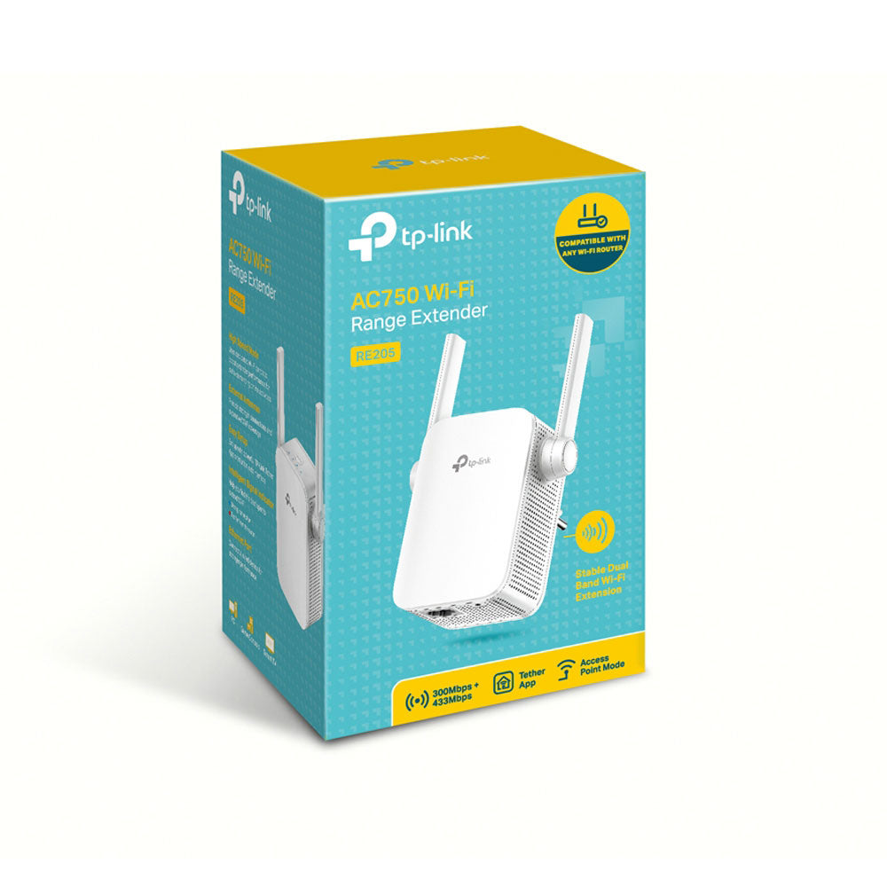 TP-LINK AC750 | RE205 750MBPS Dual Band Wireless Range Extender With 10/100M Ethernet Port