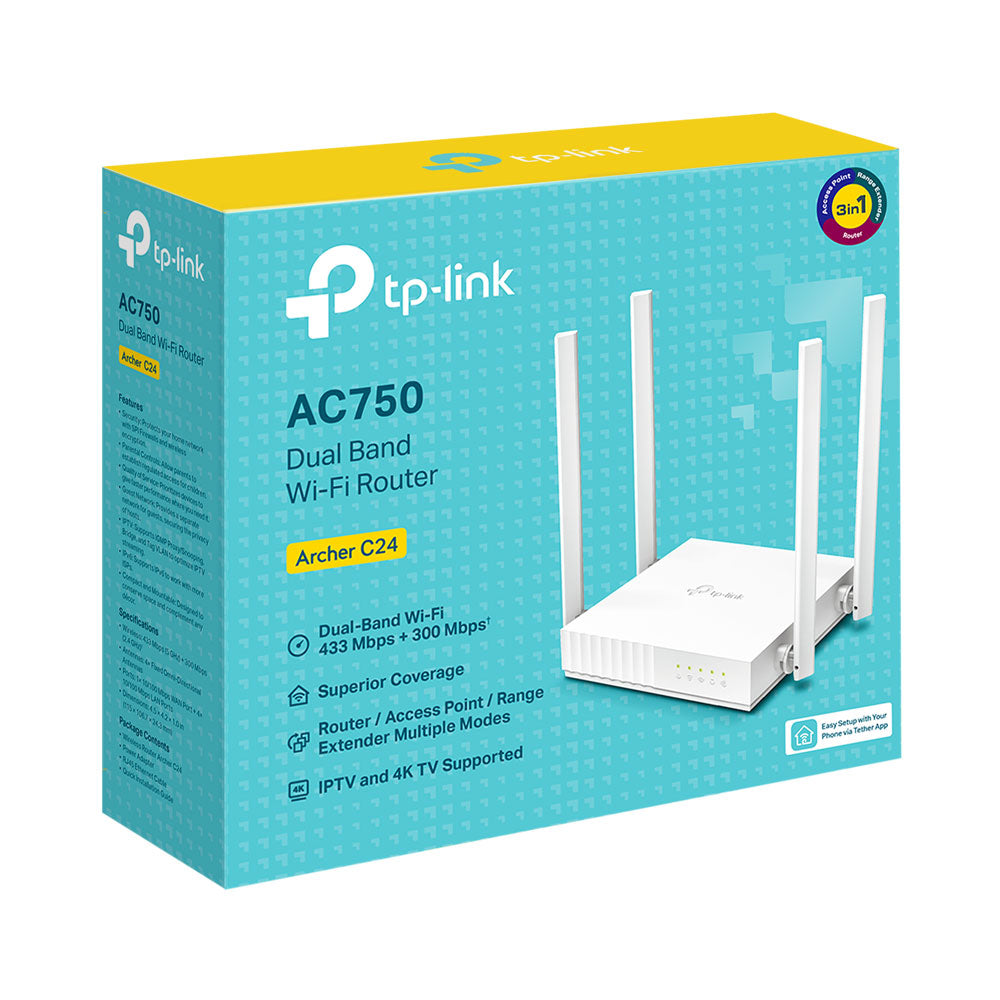 TP-LINK ARCHER C24 | AC750 DUAL BAND WI-FI ROUTER