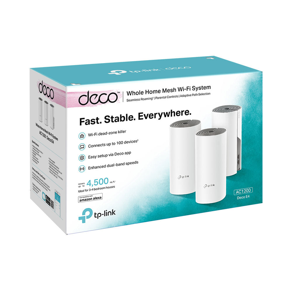 TP-LINK DECO E4 | AC1200 WHOLE HOME MESH WIFI 5 SYSTEM ROUTER 3-PACK