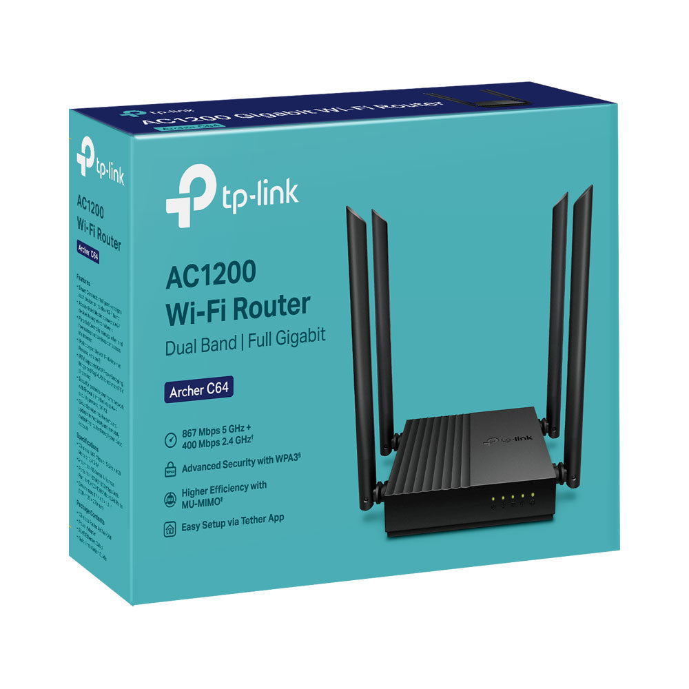 TP-LINK ARCHER C64 | AC1200 WIRELESS MU-MIMO ROUTER