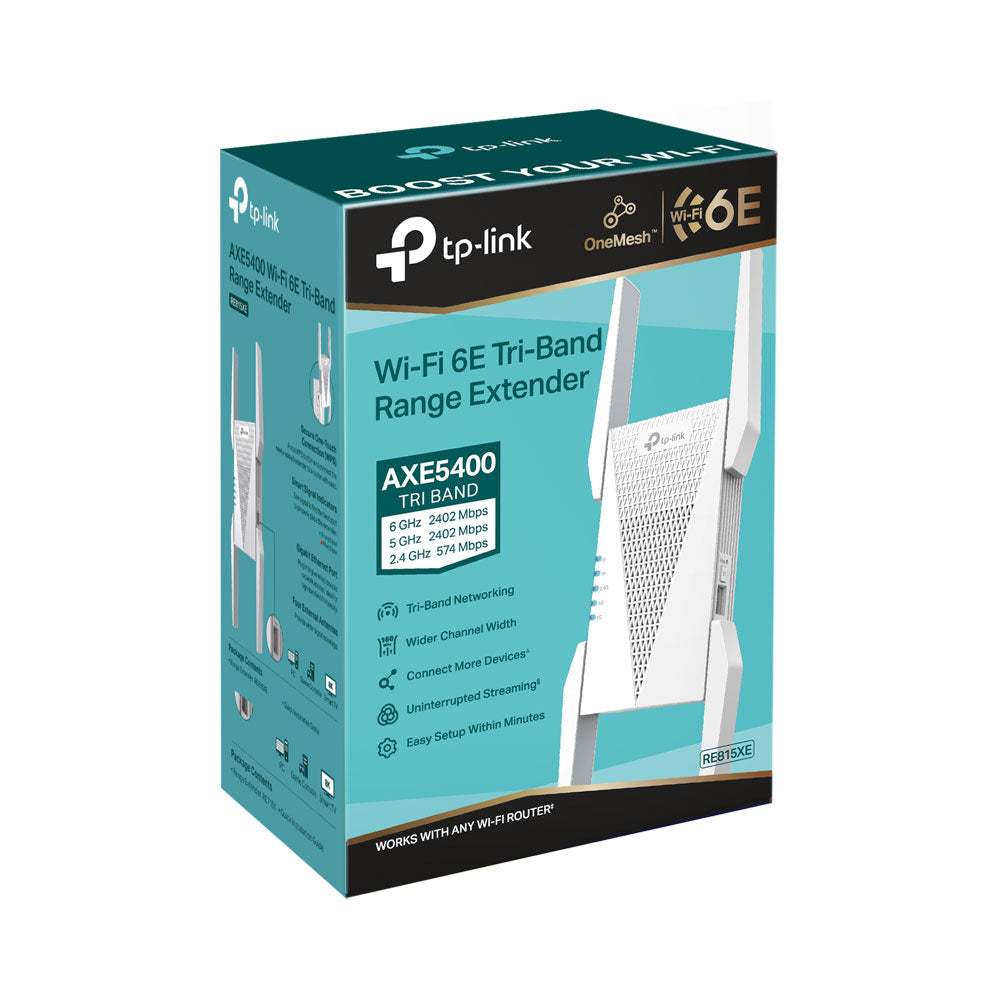 TP-LINK RE815XE | AXE5400 MESH WI-FI 6E Tri-Band Range Extender