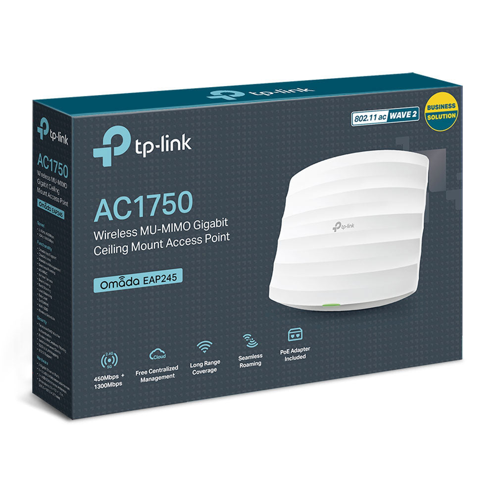 TP-LINK EAP245 | AC1750 DUAL BAND WIRELESS MU-MIMO GIGABIT CEILING MOUNT ACCESS POINT