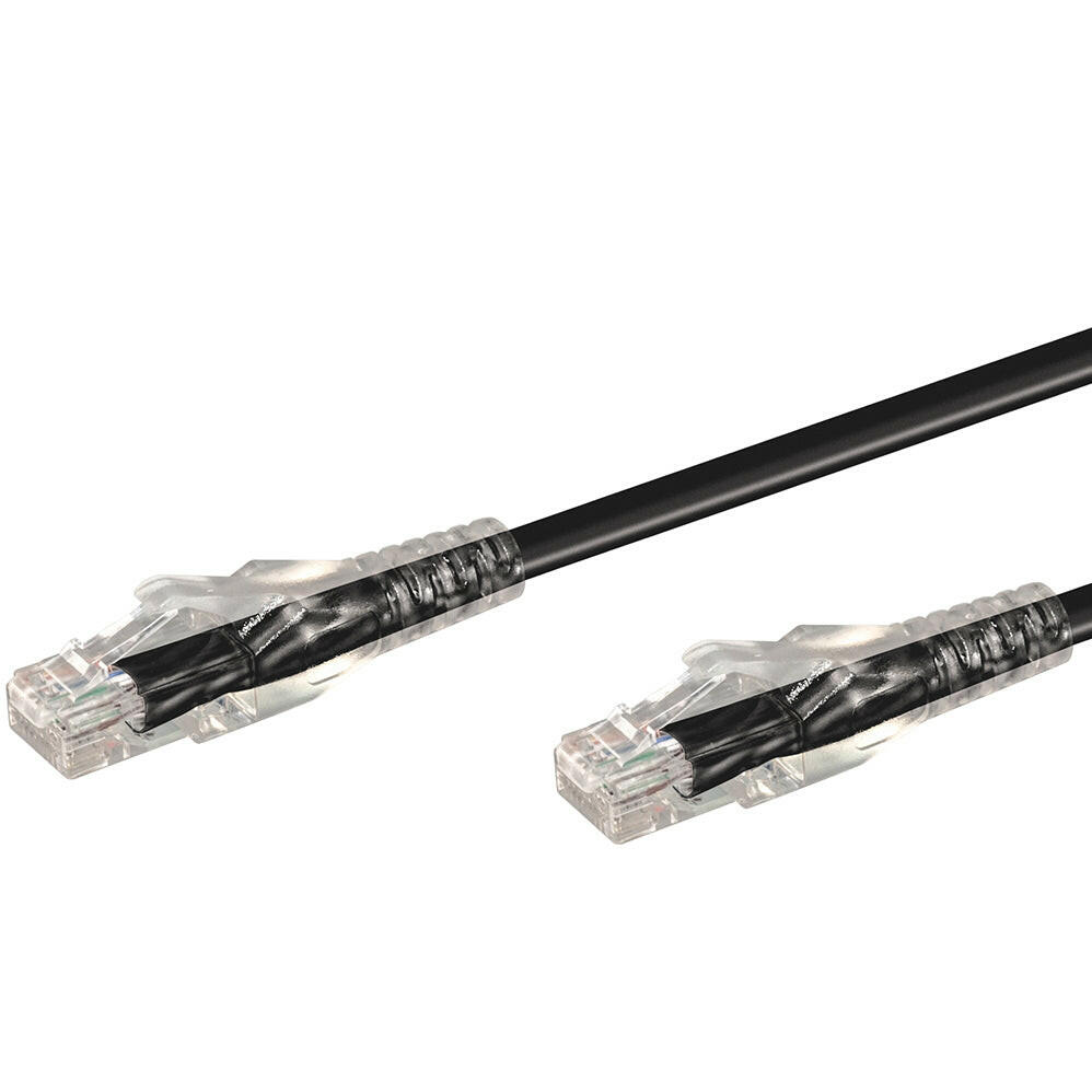 CaT6 Flylead Cable Black 0.2M.