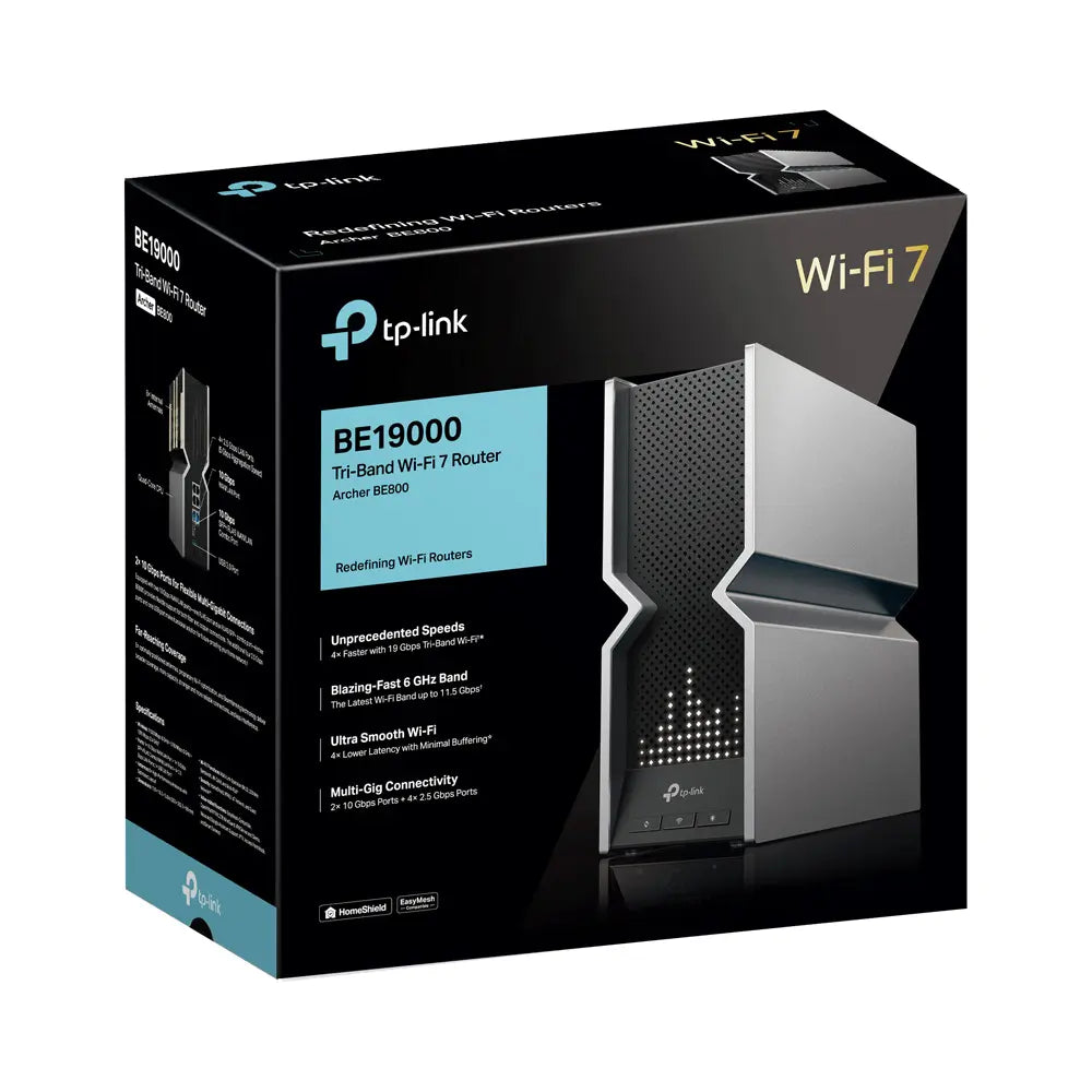 TP-LINK ARCHER BE800 | BE19000 TRI-BAND WI-FI 7 ROUTER WITH 4× 2.5G PORTS