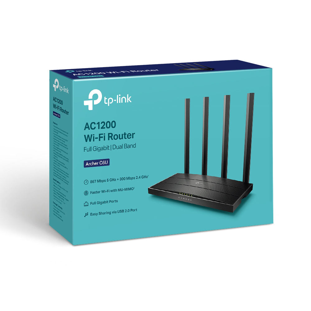 TP-LINK  ARCHER C6U | AC1200 WIRELESS MU-MIMO GIGABIT ROUTER