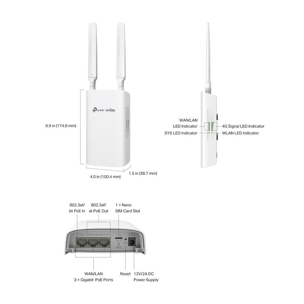 TP-LINK OMADA | ER703WP-4G-OUTDOOR 4G+ CAT6 AX3000 WI-FI 6 INDOOR / OUTDOOR GATEWAY - Re Atlegile Online