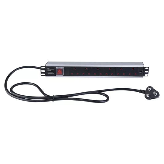Linkbasic 6 Way Aluminium Moulded Rack Mount PDU.