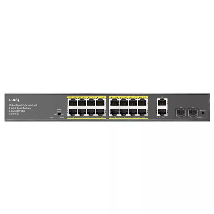 Cudy 16 Port Gigabit PoE 180W 2 Gigabit 2SFP Switch.
