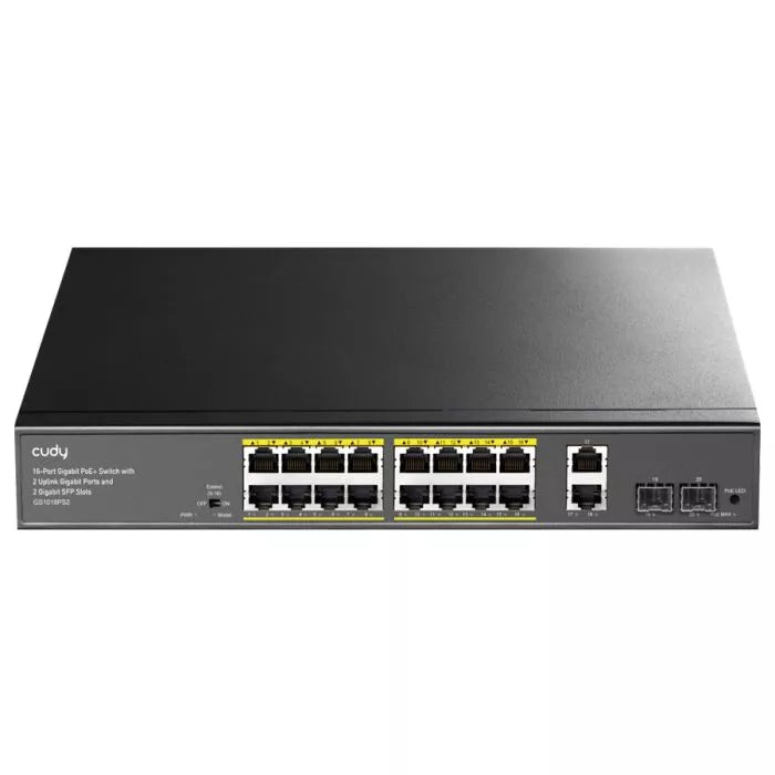 Cudy 16 Port Gigabit PoE 180W 2 Gigabit 2SFP Switch.