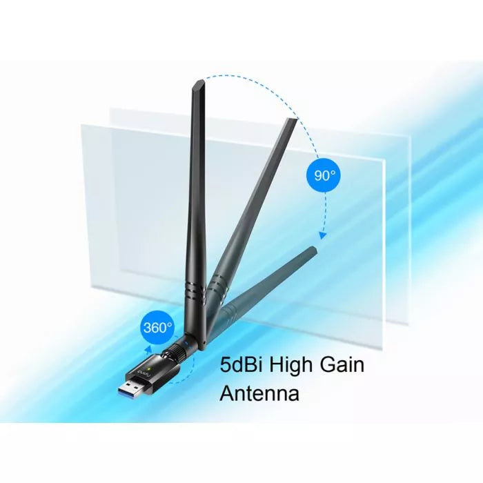 Cudy Dual Band WiFi 5 1300Mbps 5dBi USB 3.0 Adapter.