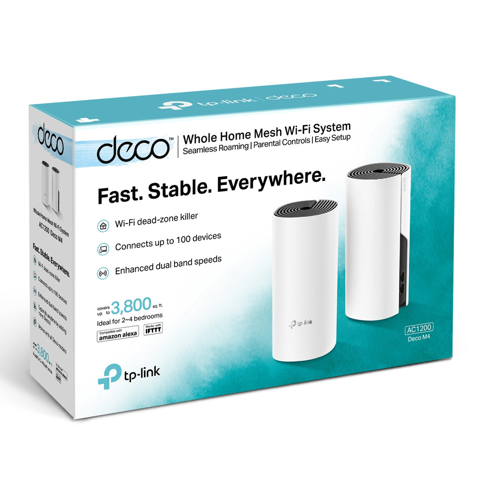 TP-LINK DECO M4 | AC1200 WHOLE HOME MESH WIFI 5 SYSTEM ROUTER 2-PACK