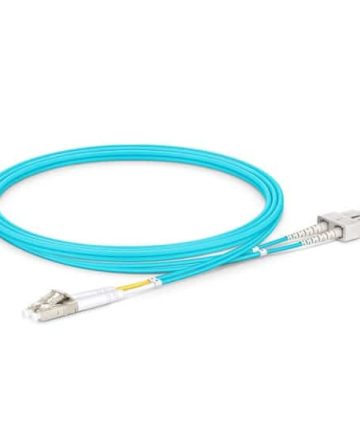 Fiber Patch Cable – LC to SC Multimode OM4 (Aqua)