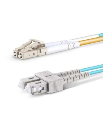 Fiber Patch Cable – LC to SC Multimode OM4 (Aqua)