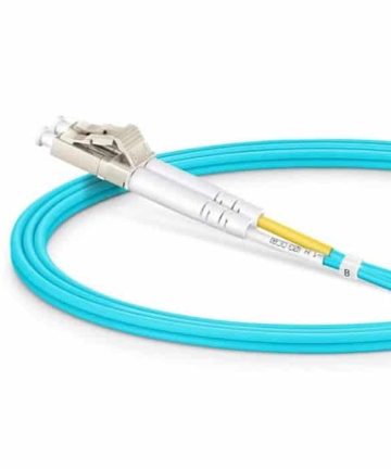 Fiber Patch Cable – LC to ST Multimode OM4 (Aqua)