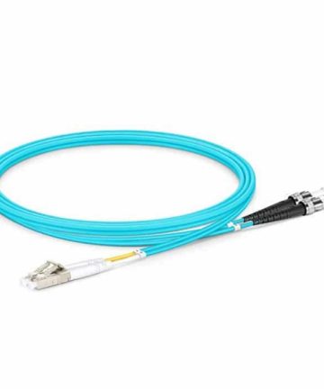 Fiber Patch Cable – LC to ST Multimode OM4 (Aqua)