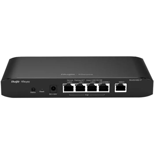 Reyee 5 Port Gigabit 2 WAN 4 PoE 54W Cloud Router.