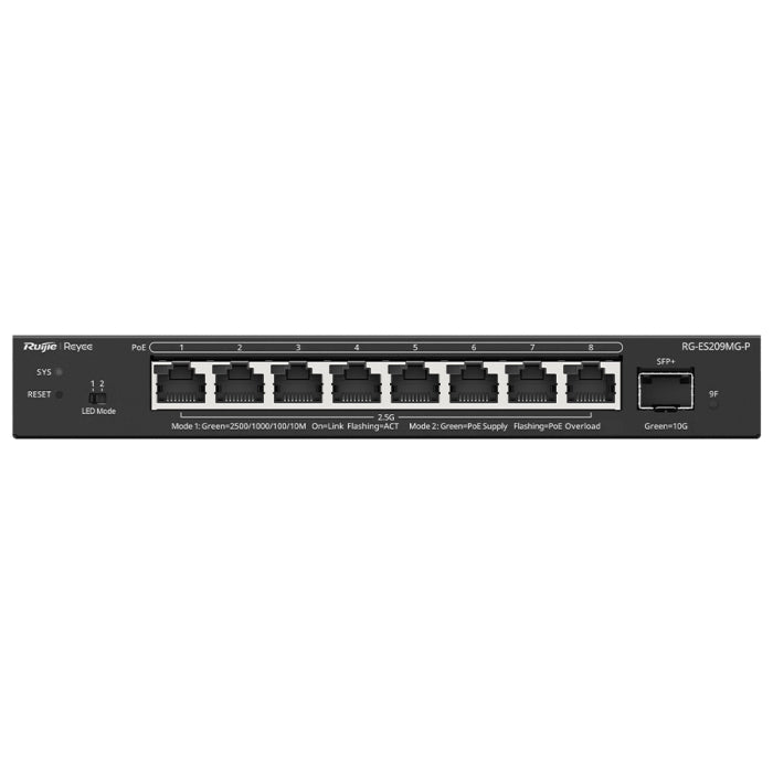Reyee 8 Port 2.5Gbps PoE 130W 1SFP+ Smart Managed Switch