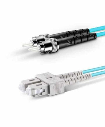 Fiber Patch Cable – SC to ST Multimode OM4 (Aqua)